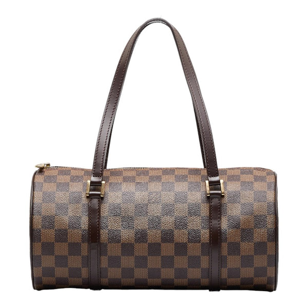 ルイ ヴィトン ダミエ パピヨンGM ハンドバッグ ショルダーバッグ N51303  ブラウン PVC レザー レディース LOUIS VUITTON 【中古】