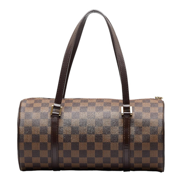 ルイ ヴィトン ダミエ パピヨンGM ハンドバッグ ショルダーバッグ N51303  ブラウン PVC レザー レディース LOUIS VUITTON 【中古】