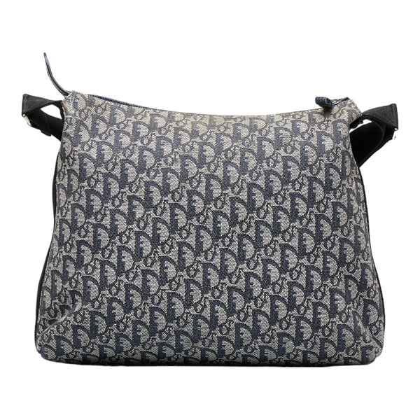ディオール トロッター 斜め掛け ショルダーバッグ ネイビー キャンバス レザー レディース Dior 【中古】