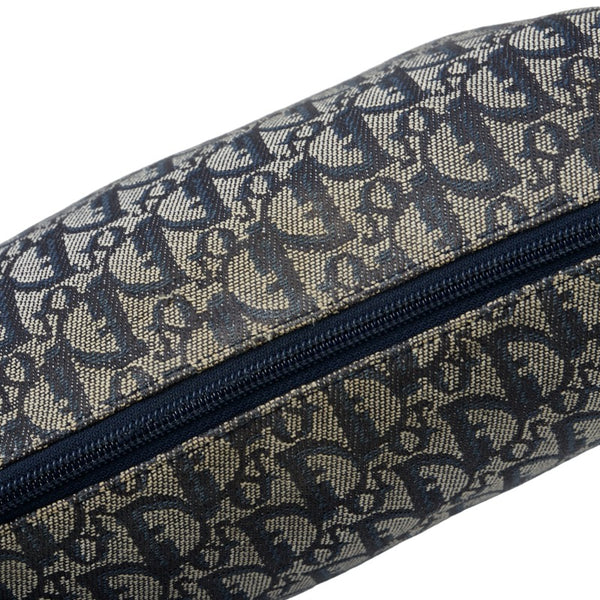 ディオール トロッター 斜め掛け ショルダーバッグ ネイビー キャンバス レザー レディース Dior 【中古】