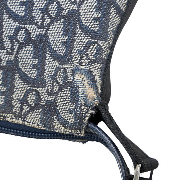ディオール トロッター 斜め掛け ショルダーバッグ ネイビー キャンバス レザー レディース Dior 【中古】