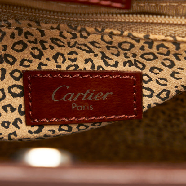 カルティエ パンテール ハンドバッグ トートバッグ ブラウン レザー レディース CARTIER 【中古】