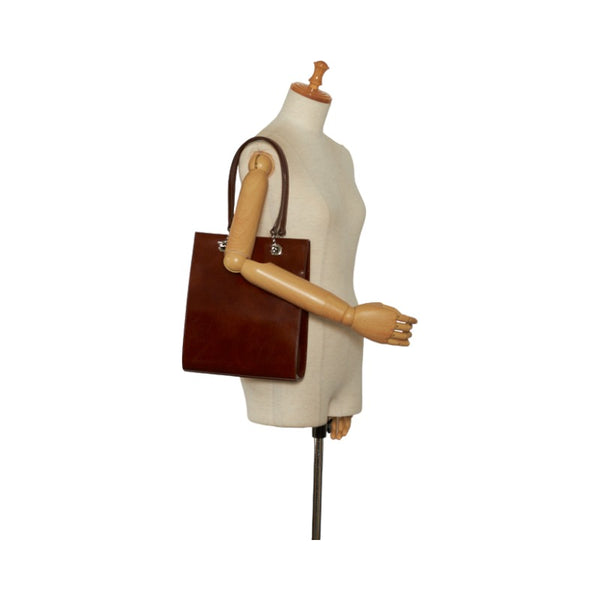 カルティエ パンテール ハンドバッグ トートバッグ ブラウン レザー レディース CARTIER 【中古】