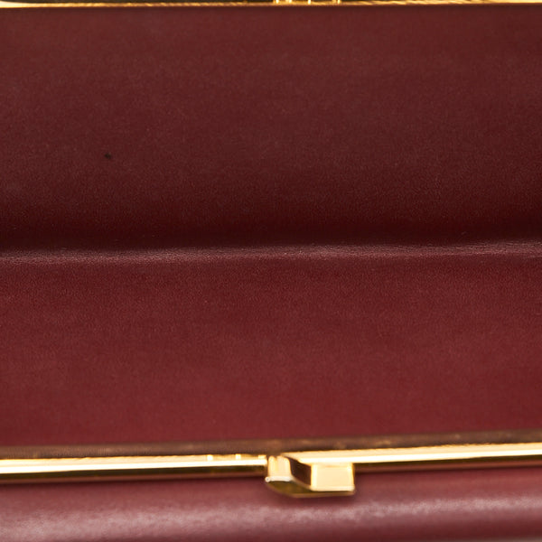 カルティエ マスト インターナショナル ウォレット 長財布 ボルドー ワインレッド レザー レディース CARTIER 【中古】