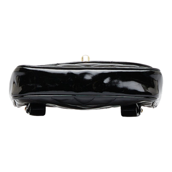 シャネル Vステッチ ウエストバッグ ウエストポーチ ポーチ ブラック エナメル レディース CHANEL 【中古】