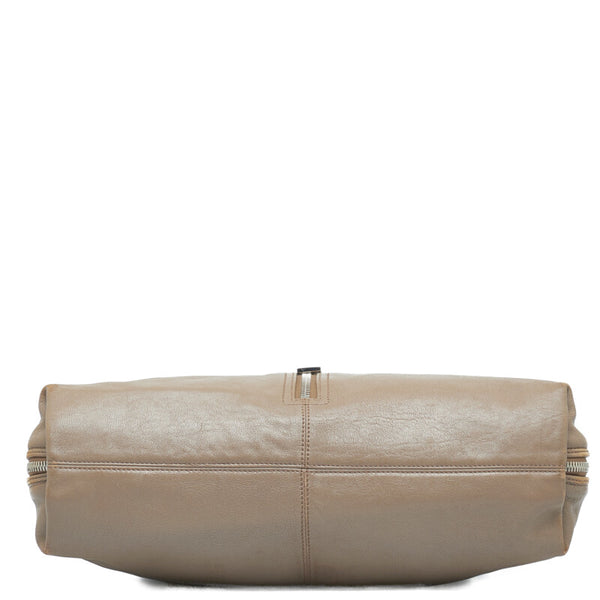 フェンディ ズッカ アンジップド ハンドバッグ ボストンバッグ 8BR623 ベージュ レザー レディース FENDI 【中古】