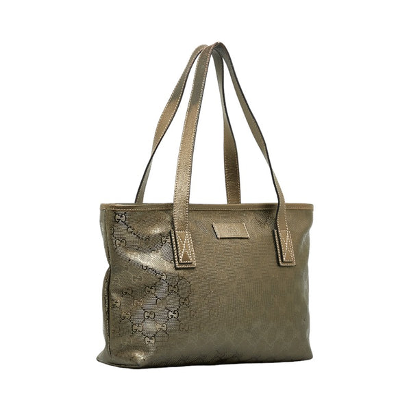 グッチ GGインプリメ ハンドバッグ トートバッグ 211138 カーキ PVC レザー レディース GUCCI 【中古】