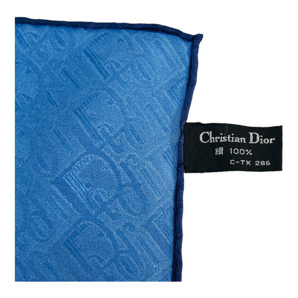 ディオール トロッター スカーフ ブルー ネイビー シルク レディース Dior 【中古】