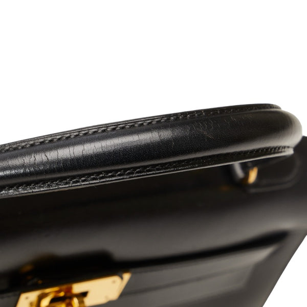 エルメス ケリー32 外縫い ハンドバッグ ショルダーバッグ 2WAY ブラック ボックスカーフ レディース HERMES 【中古】