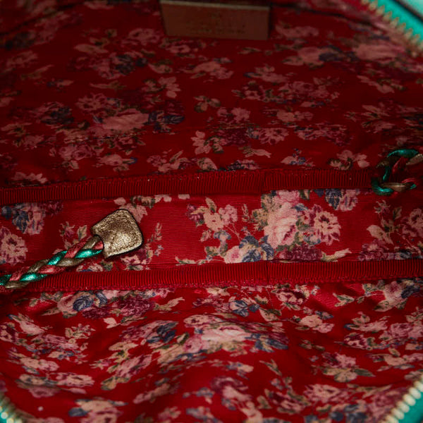 グッチ トラプンタータ ラミネートキルティング ホースビット インターロッキングG 斜め掛け ショルダーバッグ 541061 ピンク グリーン レザー レディース GUCCI 【中古】