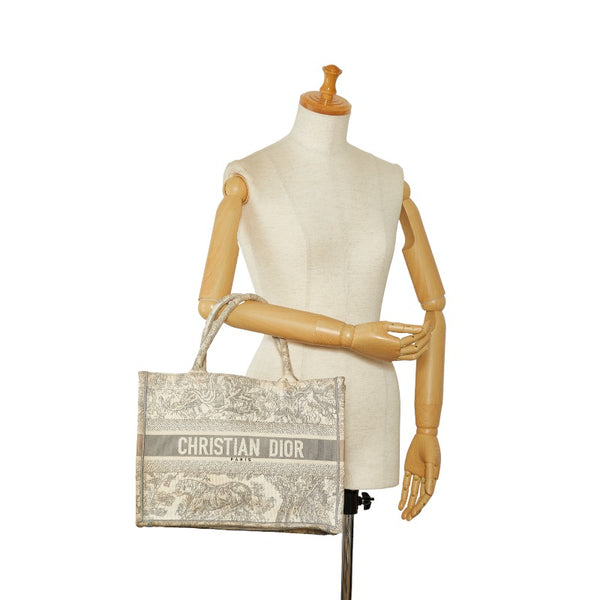 ディオール ブックトート トワル ド ジュイ トートバッグ ベージュ グレー キャンバス レディース Dior 【中古】
