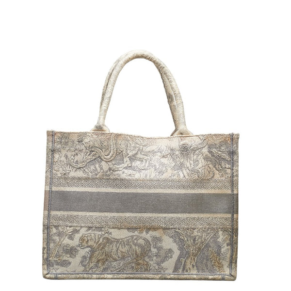 ディオール ブックトート トワル ド ジュイ トートバッグ ベージュ グレー キャンバス レディース Dior 【中古】