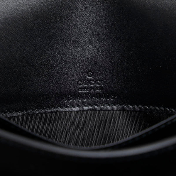 グッチ グッチシマ シグネチャー チェーン ショルダーバッグ ウォレット 431408 ブラック レザー レディース GUCCI 【中古】