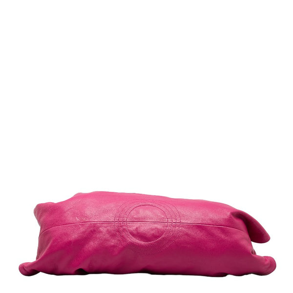 ロエベ アナグラム ナッパアイレ ハンドバッグ 011012 ピンク レザー レディース LOEWE 【中古】