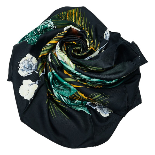 エルメス カレ90 TURBANS DES REINES 王女のターバン スカーフ ブラック マルチカラー シルク レディース HERMES 【中古】
