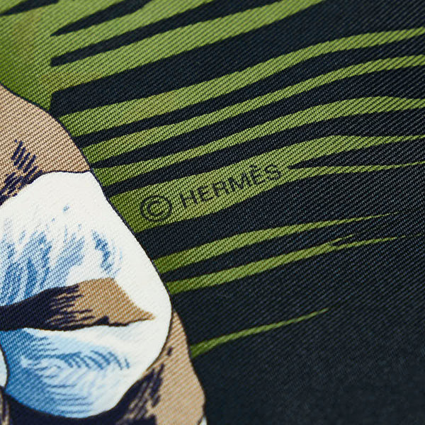 エルメス カレ90 TURBANS DES REINES 王女のターバン スカーフ ブラック マルチカラー シルク レディース HERMES 【中古】