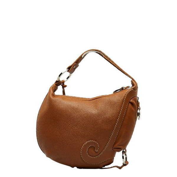 フェンディ セレリア ワンショルダーバッグ ブラウン レザー レディース FENDI 【中古】