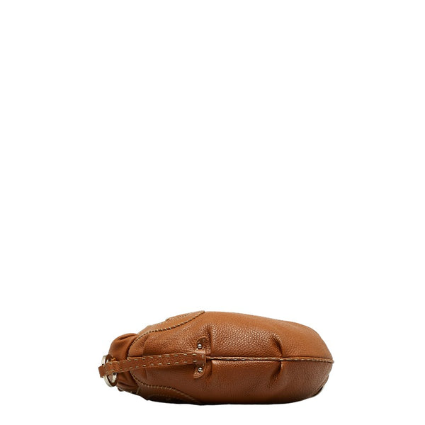 フェンディ セレリア ワンショルダーバッグ ブラウン レザー レディース FENDI 【中古】