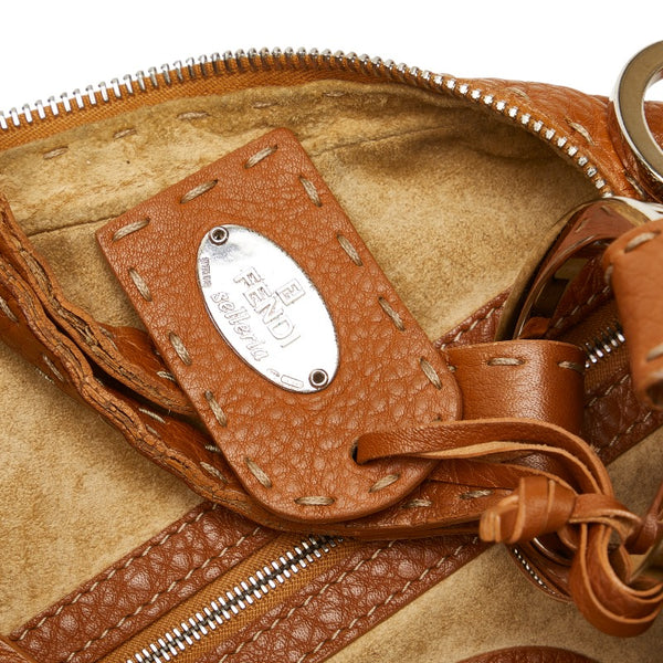 フェンディ セレリア ワンショルダーバッグ ブラウン レザー レディース FENDI 【中古】