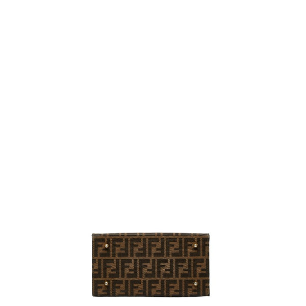 フェンディ ズッカ ゴールド金具 ショルダーバッグ トートバッグ ベージュ ブラウン キャンバス レザー レディース FENDI 【中古】