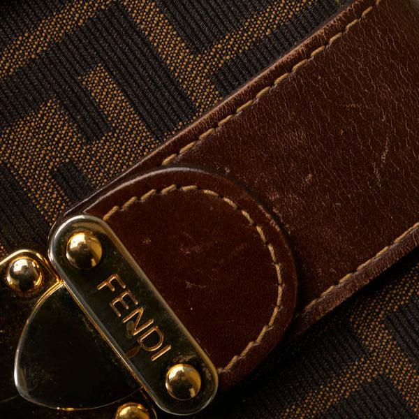 フェンディ ズッカ ゴールド金具 ショルダーバッグ トートバッグ ベージュ ブラウン キャンバス レザー レディース FENDI 【中古】