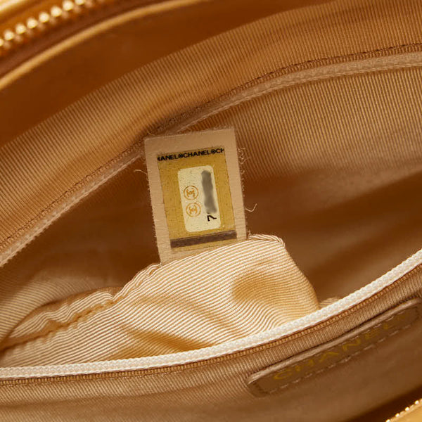 シャネル チョコバー ココマーク ショルダーバッグ トートバッグ ベージュ レザー レディース CHANEL 【中古】