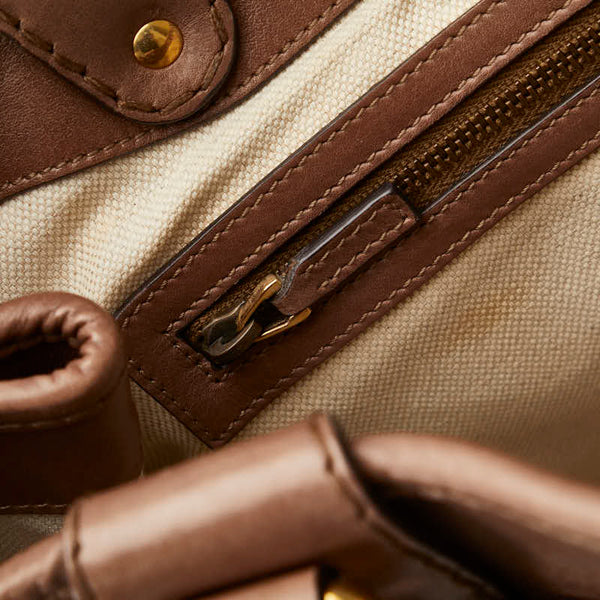 グッチ GG トートバッグ ハンドバッグ 247183 ブラウン レザー レディース GUCCI 【中古】