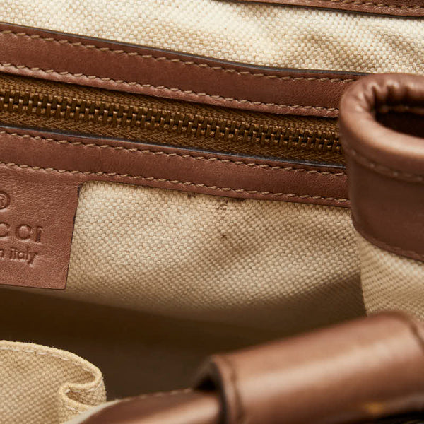 グッチ GG トートバッグ ハンドバッグ 247183 ブラウン レザー レディース GUCCI 【中古】