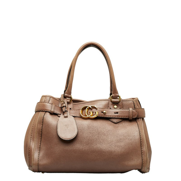 グッチ GG トートバッグ ハンドバッグ 247183 ブラウン レザー レディース GUCCI 【中古】