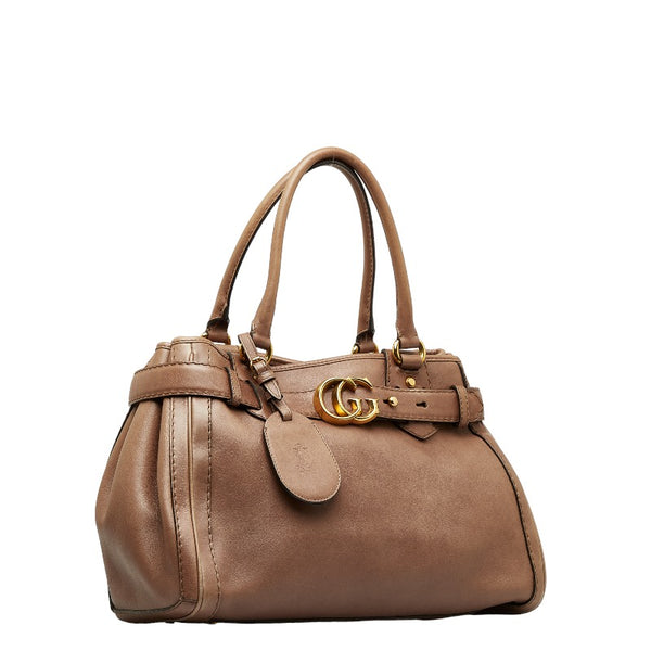 グッチ GG トートバッグ ハンドバッグ 247183 ブラウン レザー レディース GUCCI 【中古】
