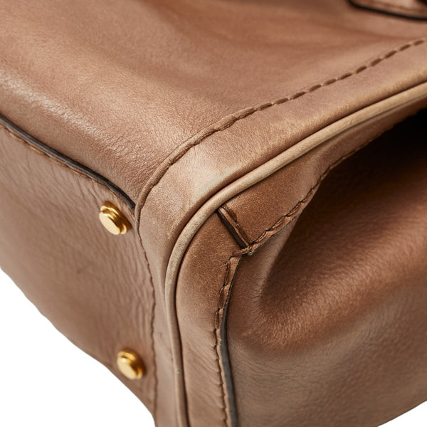 グッチ GG トートバッグ ハンドバッグ 247183 ブラウン レザー レディース GUCCI 【中古】