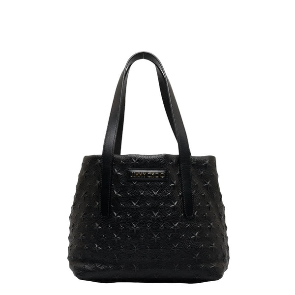 ジミーチュウ サラS スターエンボス トート ハンドバッグ ショルダーバッグ ブラック レザー レディース JIMMY CHOO 【中古】