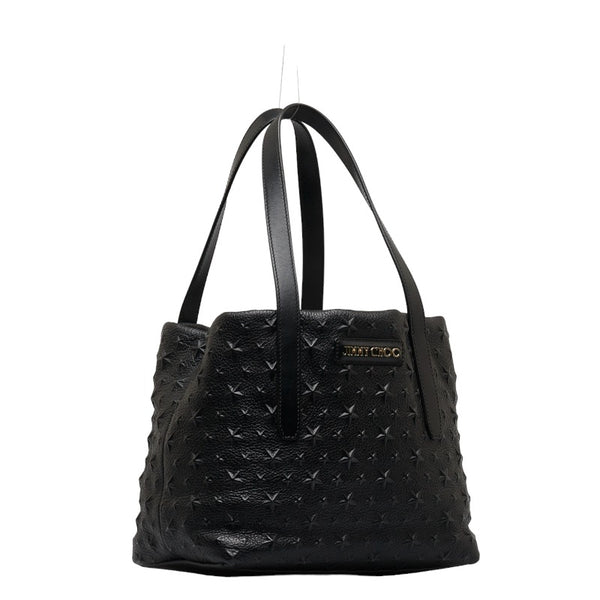 ジミーチュウ サラS スターエンボス トート ハンドバッグ ショルダーバッグ ブラック レザー レディース JIMMY CHOO 【中古】