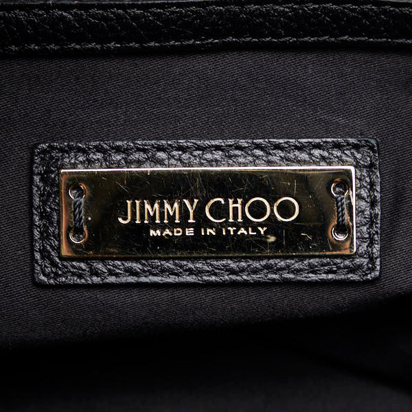 ジミーチュウ サラS スターエンボス トート ハンドバッグ ショルダーバッグ ブラック レザー レディース JIMMY CHOO 【中古】