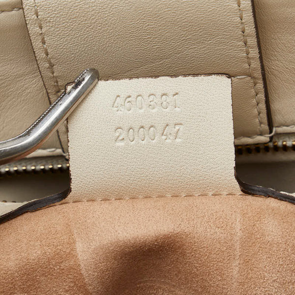 グッチ シルヴィ ハンドバッグ ショルダーバッグ 2WAY 460381 ホワイト アイボリー レザー レディース GUCCI 【中古】