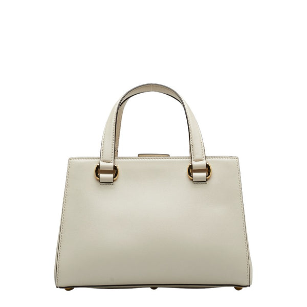 グッチ シルヴィ ハンドバッグ ショルダーバッグ 2WAY 460381 ホワイト アイボリー レザー レディース GUCCI 【中古】