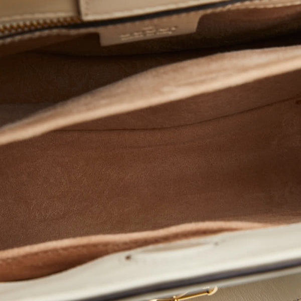 グッチ シルヴィ ハンドバッグ ショルダーバッグ 2WAY 460381 ホワイト アイボリー レザー レディース GUCCI 【中古】