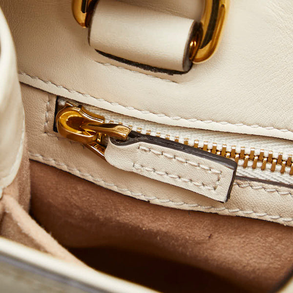 グッチ シルヴィ ハンドバッグ ショルダーバッグ 2WAY 460381 ホワイト アイボリー レザー レディース GUCCI 【中古】