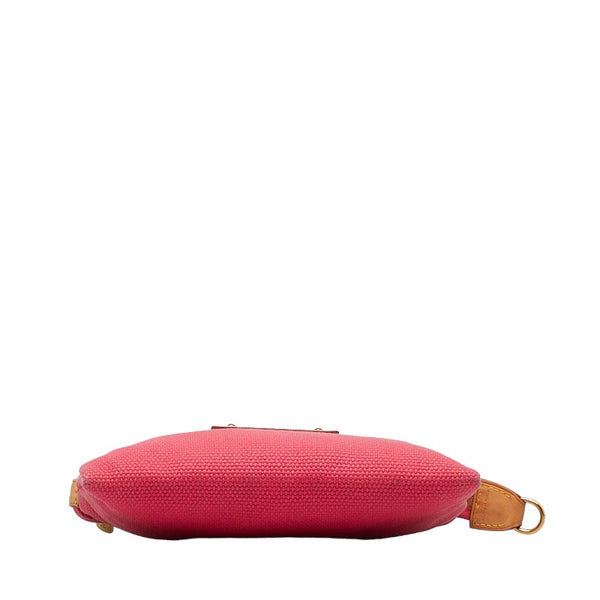 ルイ ヴィトン アンティグア ポシェットプラットPM ポーチ M40068 ローズピンク ピンク キャンバス レザー レディース LOUIS VUITTON 【中古】