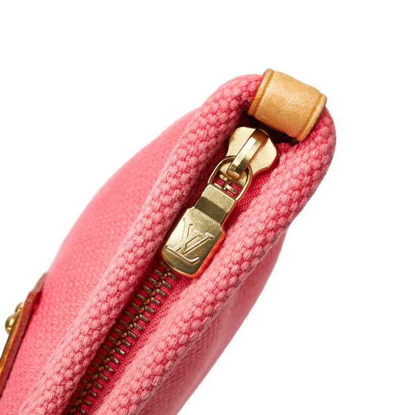 ルイ ヴィトン アンティグア ポシェットプラットPM ポーチ M40068 ローズピンク ピンク キャンバス レザー レディース LOUIS VUITTON 【中古】
