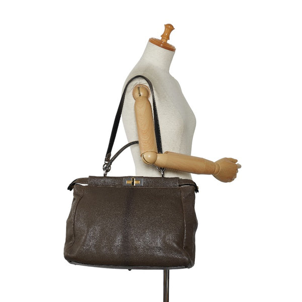 フェンディ ピーカーブー ハンドバッグ ショルダーバッグ 2WAY 8BN210 ブラウン レザー レディース FENDI 【中古】