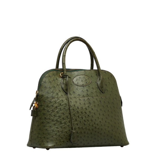 エルメス ボリード 35 ハンドバッグ ショルダーバッグ 2WAY グリーン オーストリッチ レディース HERMES 【中古】