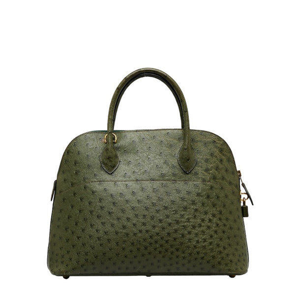 エルメス ボリード 35 ハンドバッグ ショルダーバッグ 2WAY グリーン オーストリッチ レディース HERMES 【中古】
