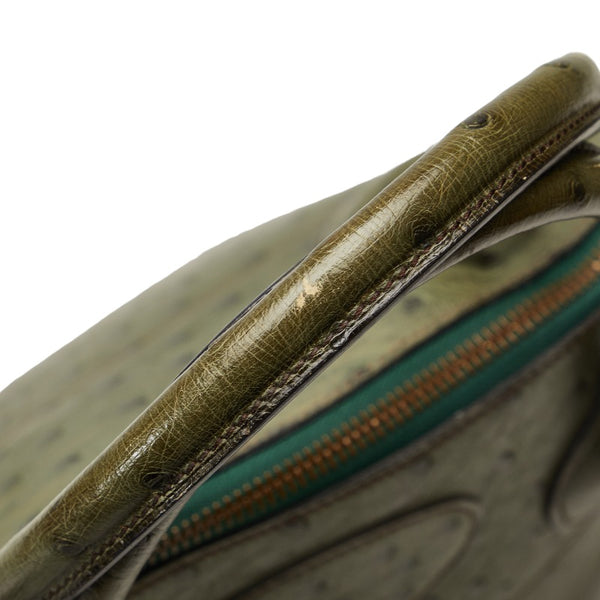 エルメス ボリード 35 ハンドバッグ ショルダーバッグ 2WAY グリーン オーストリッチ レディース HERMES 【中古】