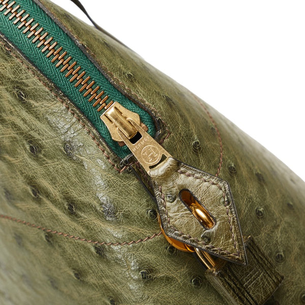 エルメス ボリード 35 ハンドバッグ ショルダーバッグ 2WAY グリーン オーストリッチ レディース HERMES 【中古】