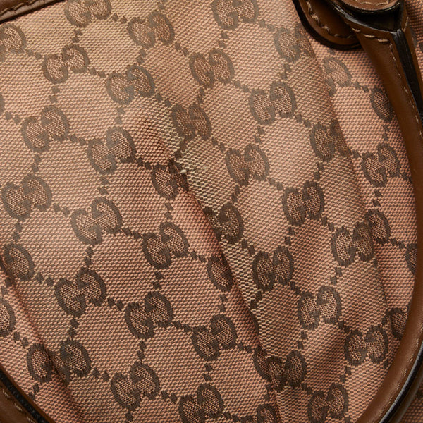 グッチ GGキャンバス スーキー ハンドバッグ ショルダーバッグ 2WAY 247902 ピンク ブラウン キャンバス レザー レディース GUCCI 【中古】