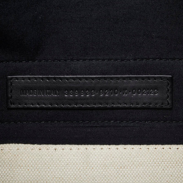 バレンシアガ ネイビー ハンドバッグ ショルダーバッグ 2WAY 339933 ホワイト ブラック キャンバス レディース BALENCIAGA 【中古】