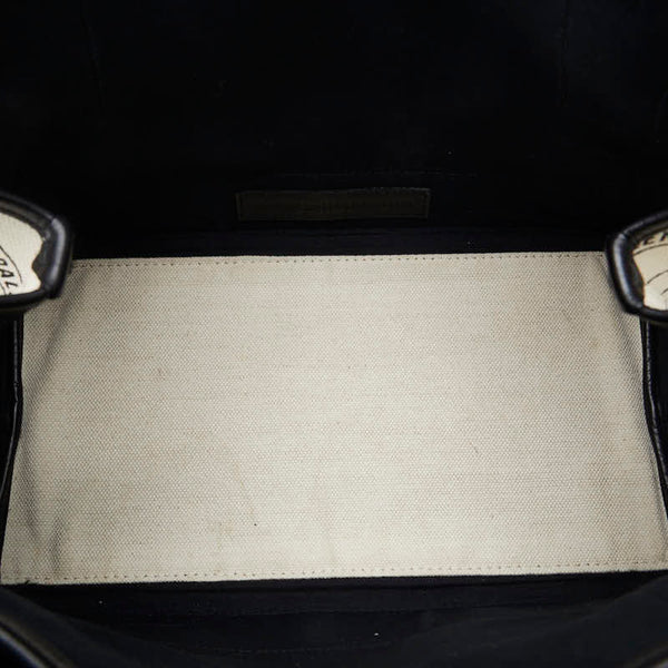 バレンシアガ ネイビー ハンドバッグ ショルダーバッグ 2WAY 339933 ホワイト ブラック キャンバス レディース BALENCIAGA 【中古】