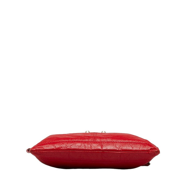バレンシアガ クラシック クリップM クラッチバッグ フラットポーチ 273021 レッド レザー レディース BALENCIAGA 【中古】