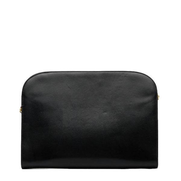 サルヴァトーレフェラガモ ガンチーニ チェーン ショルダーバッグ P210587 ブラック ゴールド レザー レディース Salvatore Ferragamo 【中古】